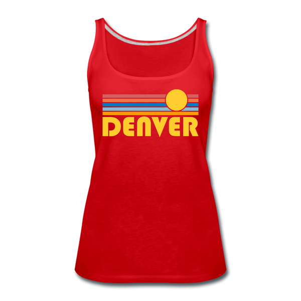Denver, Colorado Women’s Tank Top - Retro Sunrise Women’s Denver Tank Top - red