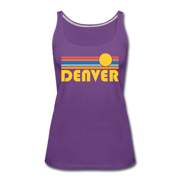 Denver, Colorado Women’s Tank Top - Retro Sunrise Women’s Denver Tank Top - purple