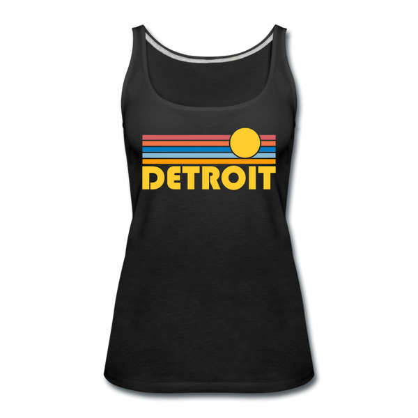 Detroit, Michigan Women’s Tank Top - Retro Sunrise Women’s Detroit Tank Top - black