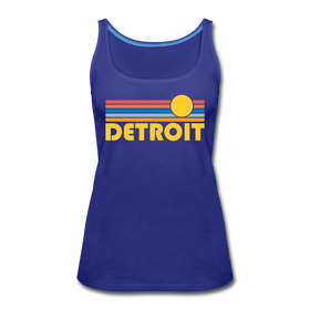 Detroit, Michigan Women’s Tank Top - Retro Sunrise Women’s Detroit Tank Top - royal blue