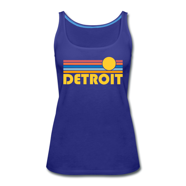 Detroit, Michigan Women’s Tank Top - Retro Sunrise Women’s Detroit Tank Top - royal blue