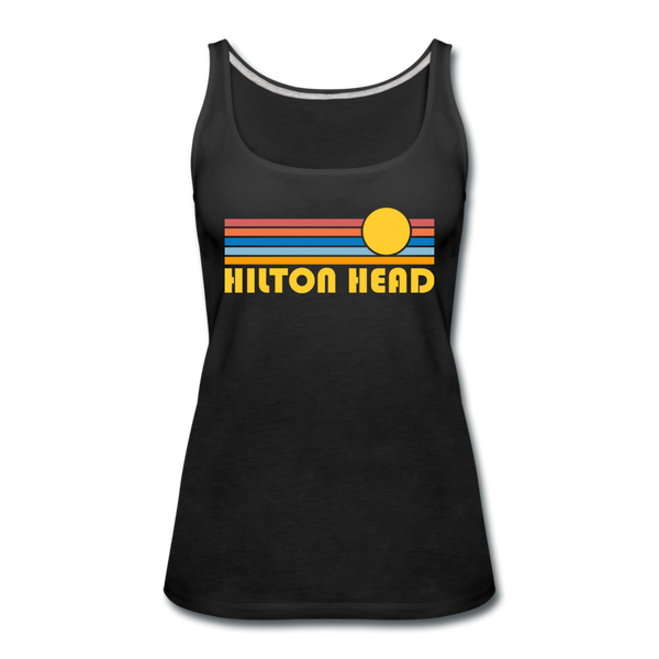 Hilton Head, South Carolina Women’s Tank Top - Retro Sunrise Women’s Hilton Head Tank Top - black