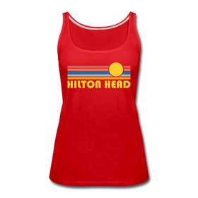 Hilton Head, South Carolina Women’s Tank Top - Retro Sunrise Women’s Hilton Head Tank Top - red