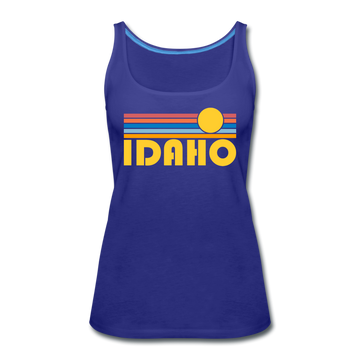 Idaho Women’s Tank Top - Retro Sunrise Women’s Idaho Tank Top - royal blue