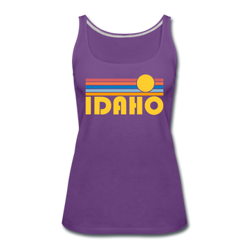 Idaho Women’s Tank Top - Retro Sunrise Women’s Idaho Tank Top - purple