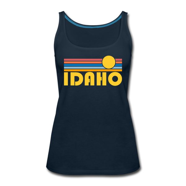 Idaho Women’s Tank Top - Retro Sunrise Women’s Idaho Tank Top - deep navy