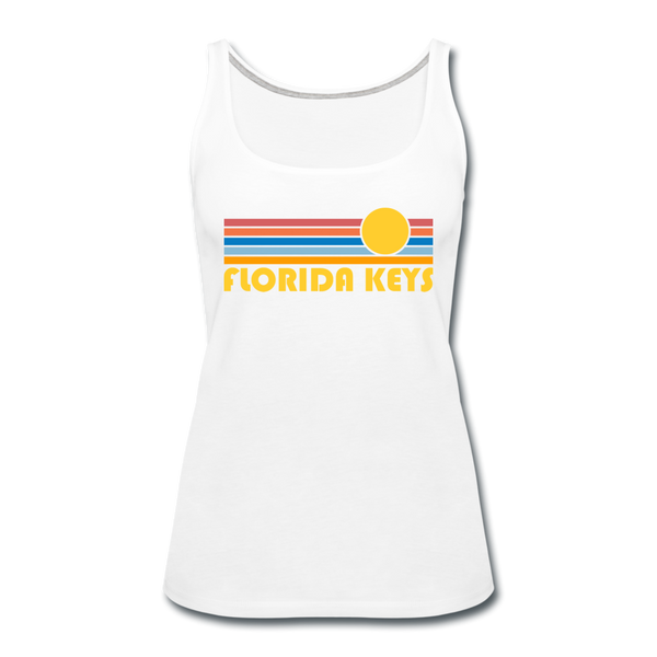 Florida Keys, Florida Women’s Tank Top - Retro Sunrise Women’s Florida Keys Tank Top - white