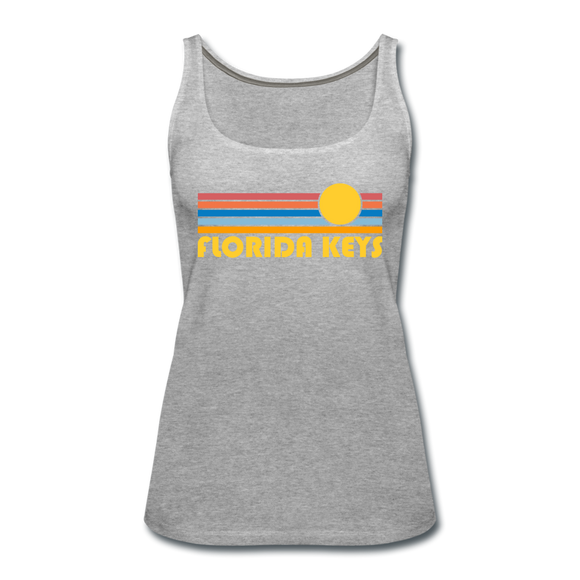 Florida Keys, Florida Women’s Tank Top - Retro Sunrise Women’s Florida Keys Tank Top - heather gray