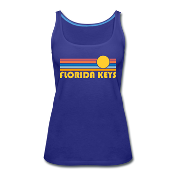 Florida Keys, Florida Women’s Tank Top - Retro Sunrise Women’s Florida Keys Tank Top - royal blue