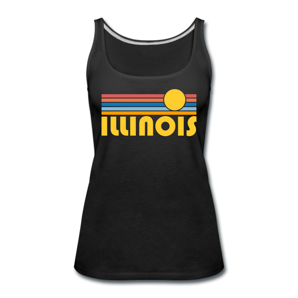 Illinois Women’s Tank Top - Retro Sunrise Women’s Illinois Tank Top - black
