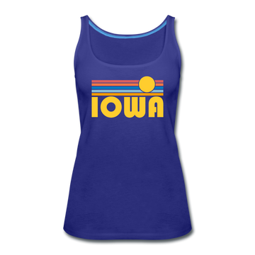Iowa Women’s Tank Top - Retro Sunrise Women’s Iowa Tank Top - royal blue