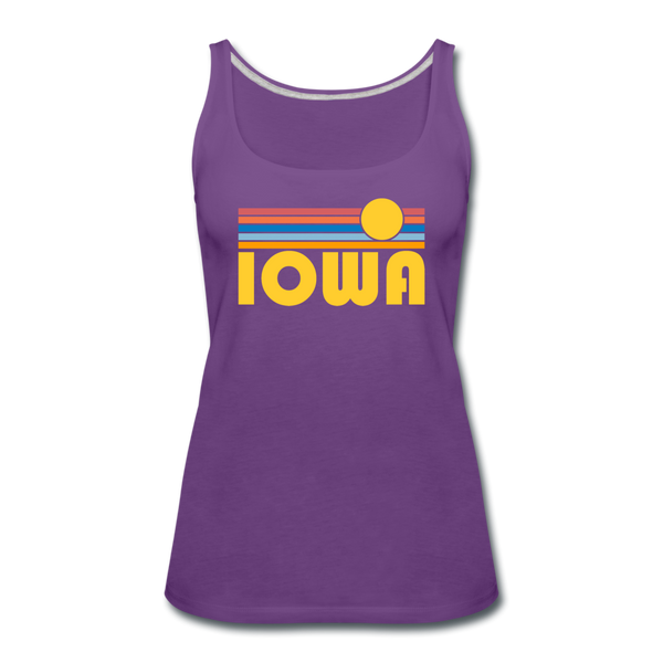 Iowa Women’s Tank Top - Retro Sunrise Women’s Iowa Tank Top - purple