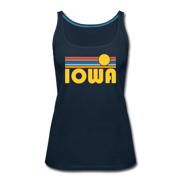 Iowa Women’s Tank Top - Retro Sunrise Women’s Iowa Tank Top - deep navy