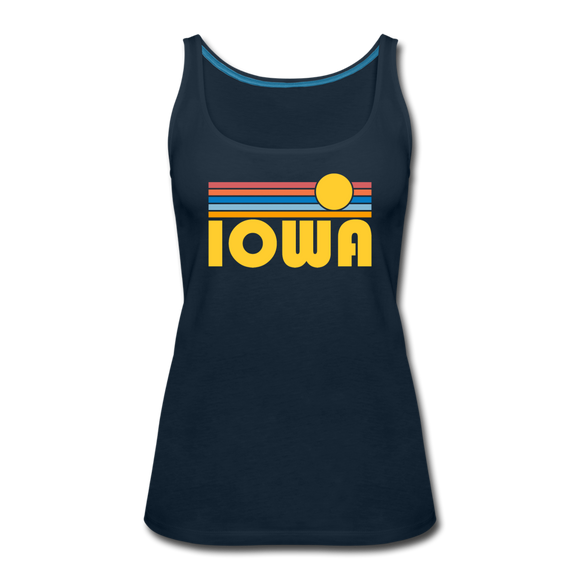 Iowa Women’s Tank Top - Retro Sunrise Women’s Iowa Tank Top - deep navy