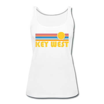 Key West, Florida Women’s Tank Top - Retro Sunrise Women’s Key West Tank Top - white