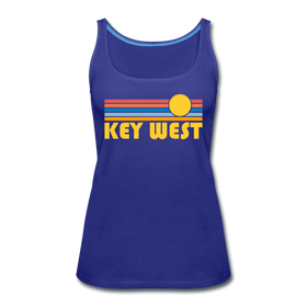 Key West, Florida Women’s Tank Top - Retro Sunrise Women’s Key West Tank Top - royal blue