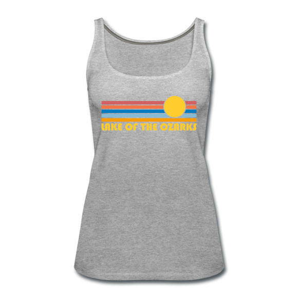 Lake of the Ozarks, Missouri Women’s Tank Top - Retro Sunrise Women’s Lake of the Ozarks Tank Top - heather gray