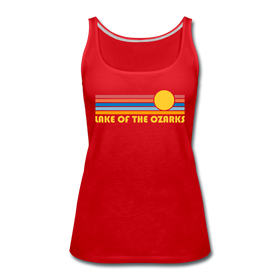 Lake of the Ozarks, Missouri Women’s Tank Top - Retro Sunrise Women’s Lake of the Ozarks Tank Top - red