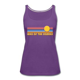 Lake of the Ozarks, Missouri Women’s Tank Top - Retro Sunrise Women’s Lake of the Ozarks Tank Top - purple