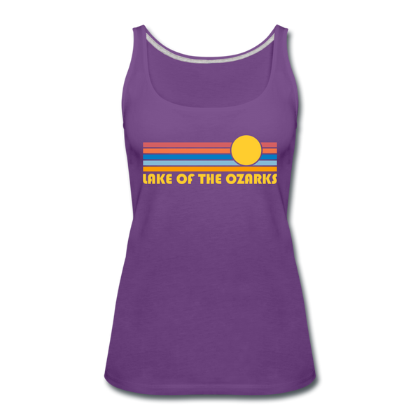 Lake of the Ozarks, Missouri Women’s Tank Top - Retro Sunrise Women’s Lake of the Ozarks Tank Top - purple