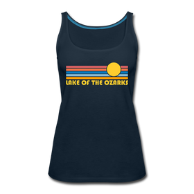 Lake of the Ozarks, Missouri Women’s Tank Top - Retro Sunrise Women’s Lake of the Ozarks Tank Top - deep navy