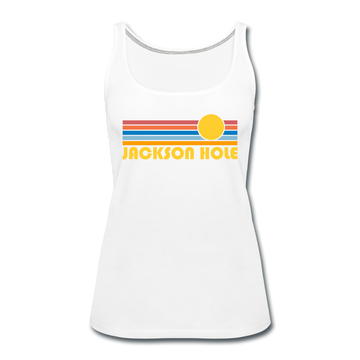 Jackson Hole, Wyoming Women’s Tank Top - Retro Sunrise Women’s Jackson Hole Tank Top - white