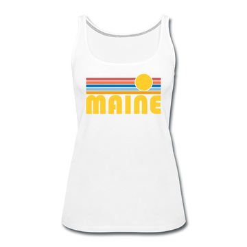 Maine Women’s Tank Top - Retro Sunrise Women’s Maine Tank Top - white