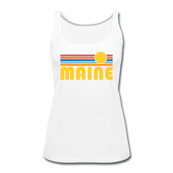 Maine Women’s Tank Top - Retro Sunrise Women’s Maine Tank Top - white