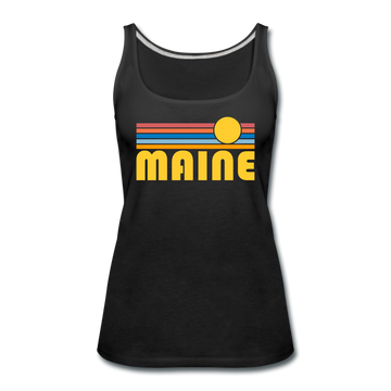 Maine Women’s Tank Top - Retro Sunrise Women’s Maine Tank Top - black