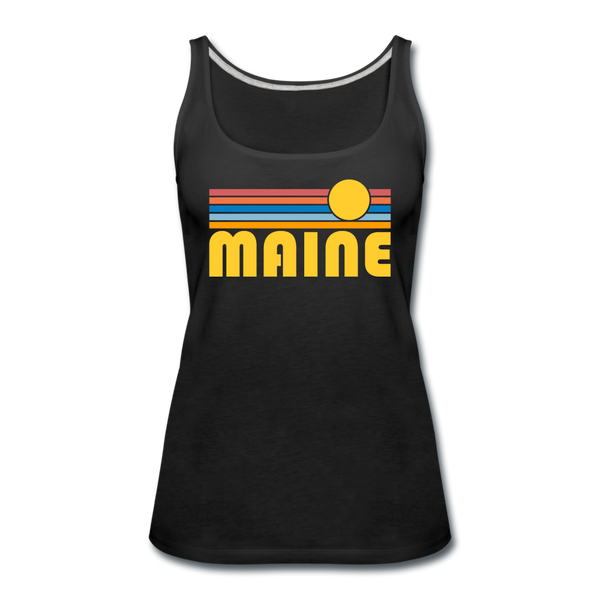 Maine Women’s Tank Top - Retro Sunrise Women’s Maine Tank Top - black