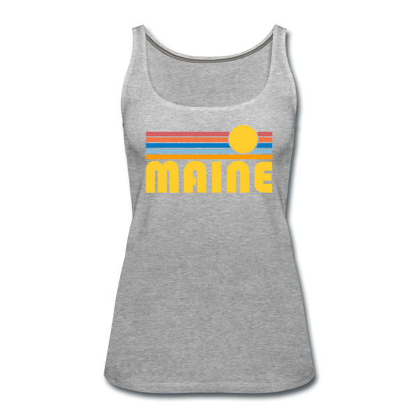 Maine Women’s Tank Top - Retro Sunrise Women’s Maine Tank Top - heather gray