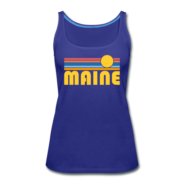 Maine Women’s Tank Top - Retro Sunrise Women’s Maine Tank Top - royal blue
