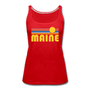 Maine Women’s Tank Top - Retro Sunrise Women’s Maine Tank Top - red