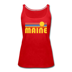 Maine Women’s Tank Top - Retro Sunrise Women’s Maine Tank Top - red