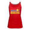 Maine Women’s Tank Top - Retro Sunrise Women’s Maine Tank Top - red