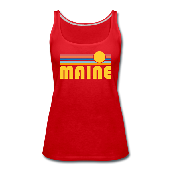 Maine Women’s Tank Top - Retro Sunrise Women’s Maine Tank Top - red