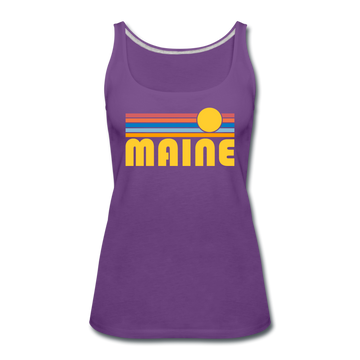 Maine Women’s Tank Top - Retro Sunrise Women’s Maine Tank Top - purple