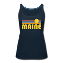 Maine Women’s Tank Top - Retro Sunrise Women’s Maine Tank Top - deep navy