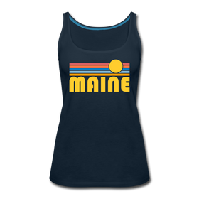 Maine Women’s Tank Top - Retro Sunrise Women’s Maine Tank Top - deep navy