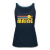 Maine Women’s Tank Top - Retro Sunrise Women’s Maine Tank Top - deep navy