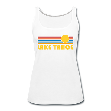 Lake Tahoe, California Women’s Tank Top - Retro Sunrise Women’s Lake Tahoe Tank Top - white