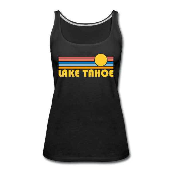 Lake Tahoe, California Women’s Tank Top - Retro Sunrise Women’s Lake Tahoe Tank Top - black