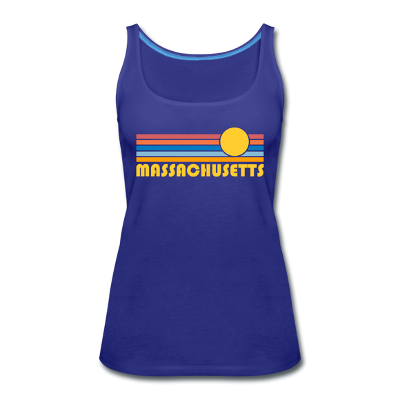 Massachusetts Women’s Tank Top - Retro Sunrise Women’s Massachusetts Tank Top - royal blue