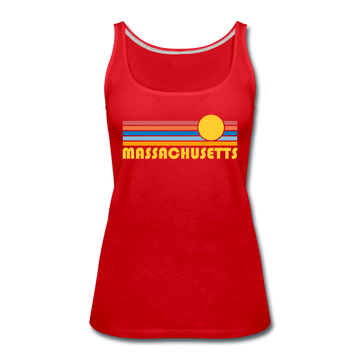 Massachusetts Women’s Tank Top - Retro Sunrise Women’s Massachusetts Tank Top - red