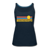 Massachusetts Women’s Tank Top - Retro Sunrise Women’s Massachusetts Tank Top - deep navy