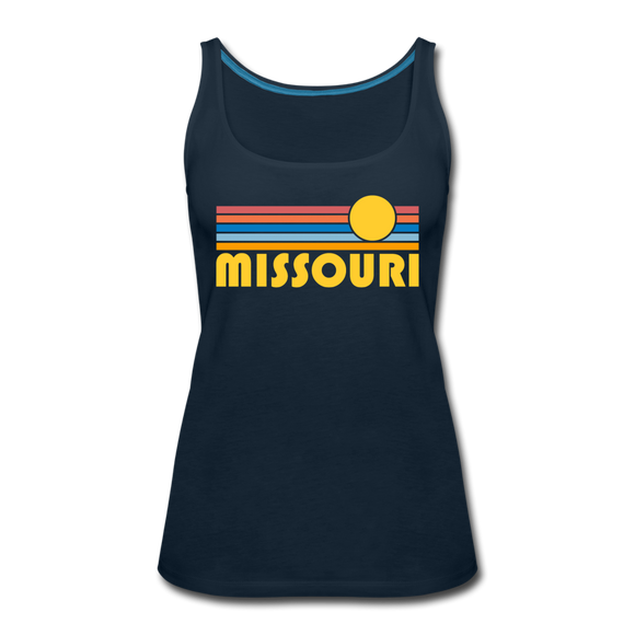Missouri Women’s Tank Top - Retro Sunrise Women’s Missouri Tank Top - deep navy