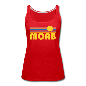 Moab, Utah Women’s Tank Top - Retro Sunrise Women’s Moab Tank Top - red