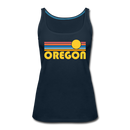 Oregon Women’s Tank Top - Retro Sunrise Women’s Oregon Tank Top - deep navy