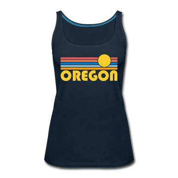 Oregon Women’s Tank Top - Retro Sunrise Women’s Oregon Tank Top - deep navy