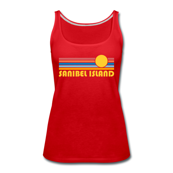 Sanibel Island, Florida Women’s Tank Top - Retro Sunrise Women’s Sanibel Island Tank Top - red